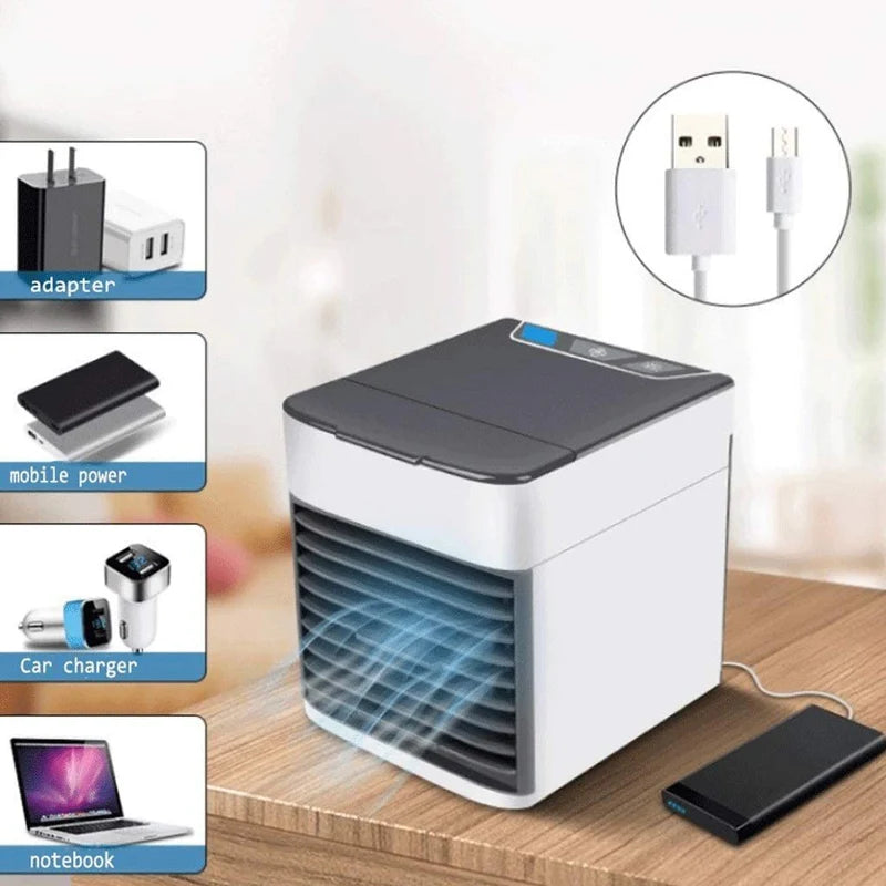 Mini Aire Acondicionado Portátil 3 en 1 – Refresca, Humidifica y Purifica