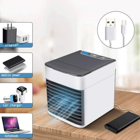 Mini Aire Acondicionado Portátil 3 en 1 – Refresca, Humidifica y Purifica